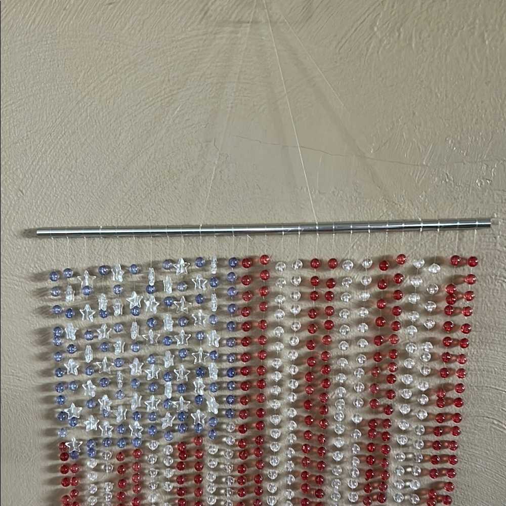 Patriotic Beaded Flag Wall Hanging - Picture 3 of 5